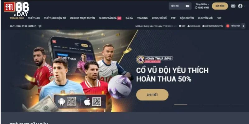 Cược thủ có thể tham gia độ thả ga tại sảnh cược thể thao M88.